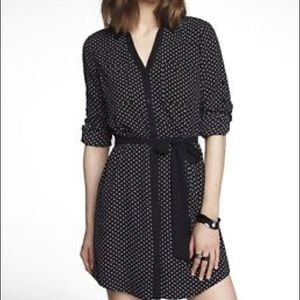 Express Polka Dot Portofino Shirt Dress